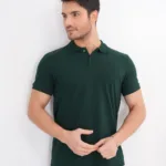 Erkek %100 Pamuk Yeşil Polo Yaka T-Shirt - M-alttext1