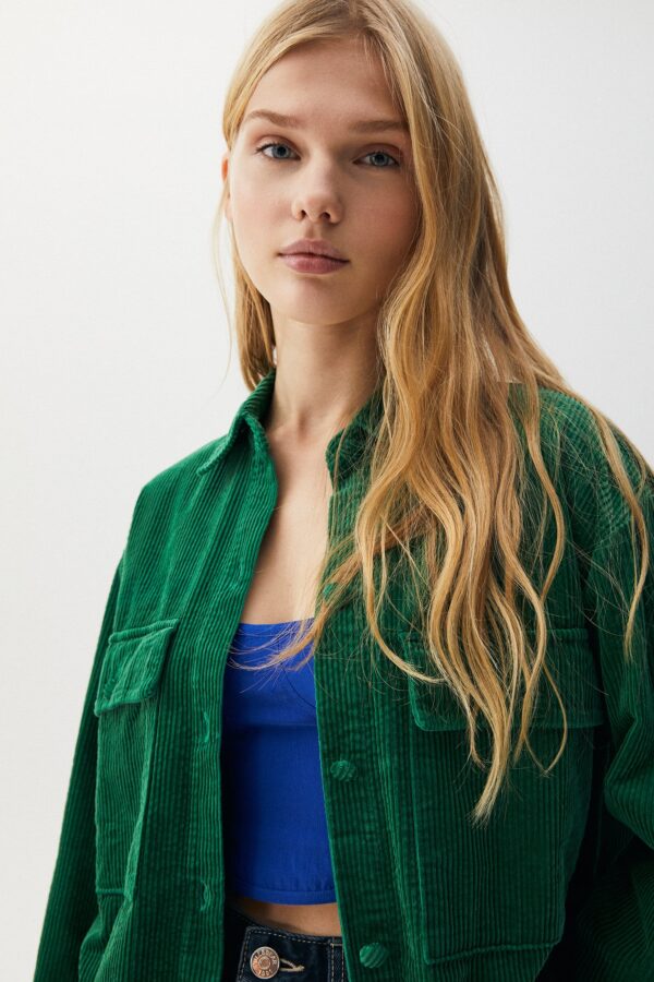 Oversized Corduroy Shirt - Görsel 3
