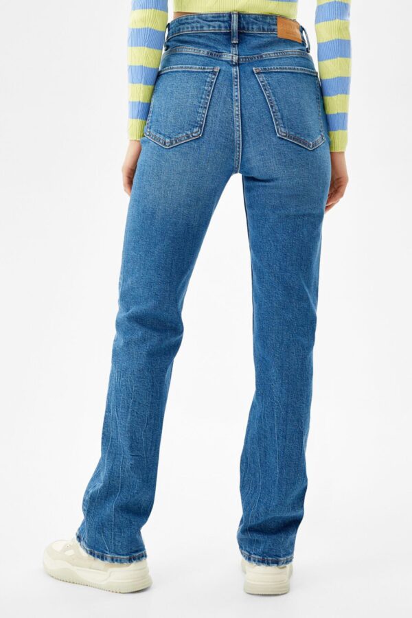 High-Rise Comfort Slim-Fit Straight-Fit Jeans - Görsel 3