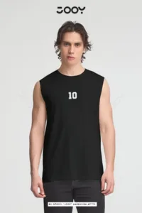 10 Numara Baskılı Antrenman Sporcu Atleti Oversize Kolsuz T-Shirt-alttext1