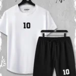 2'li 10 Numara Slim Fit Beyaz Tshirt - Siyah Şortlu Takım - XL-alttext1
