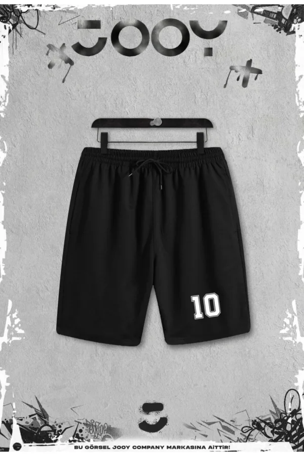 2'li 10 Numara Slim Fit Siyah Tshirt - Siyah Şortlu Takım - S-alttext3