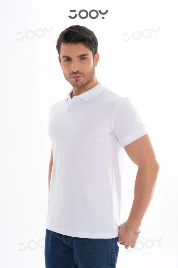 2'li Avantaj Paket Beyaz - Bej %100 Pamuk Erkek Polo Yaka T-Shirt - M-alttext2