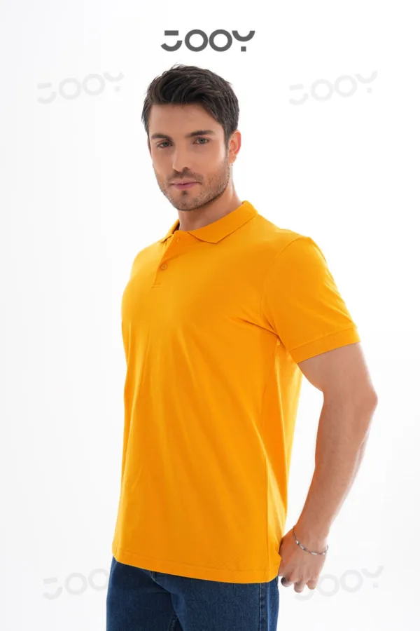 2'li Avantaj Paket Beyaz - Hardal Sarısı %100 Pamuk Erkek Polo Yaka T-Shirt - L-alttext5