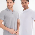 2'li Avantaj Paket Gri - Beyaz %100 Pamuk Erkek Polo Yaka T-Shirt - 2XL-alttext1