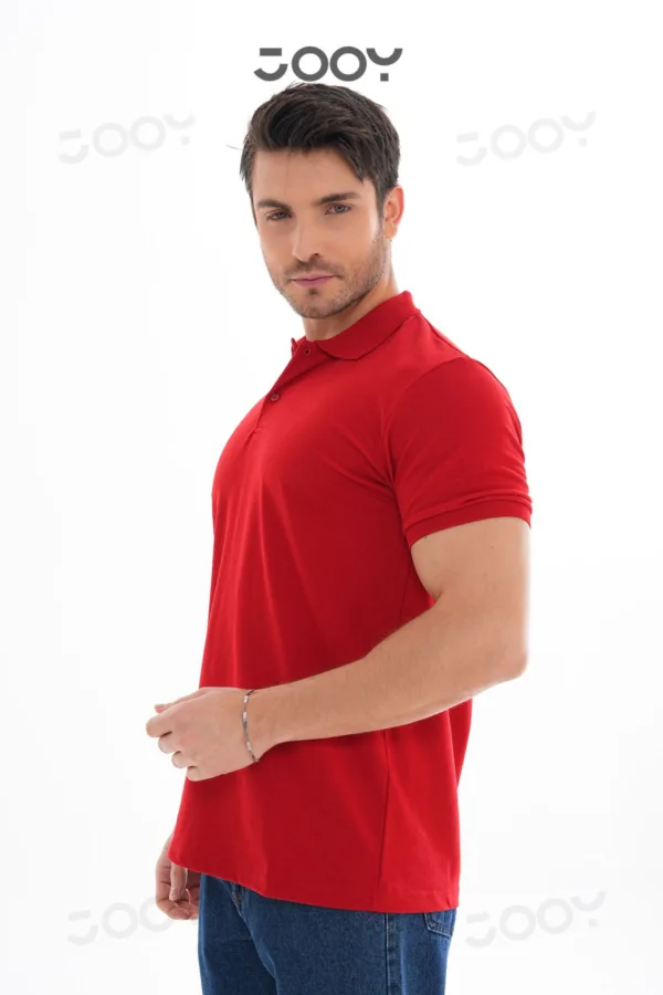 2'li Avantaj Paket Siyah - Kırmızı %100 Pamuk Erkek Polo Yaka T-Shirt - L-alttext5
