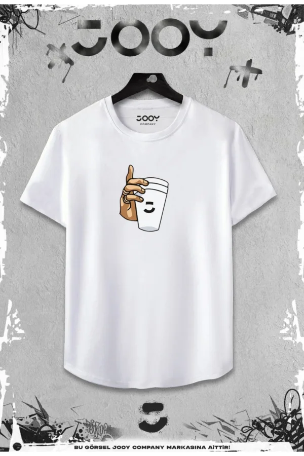 2'li Bardak Tasarım Slim Fit Beyaz Tshirt - Siyah Şortlu Takım - XL-alttext2