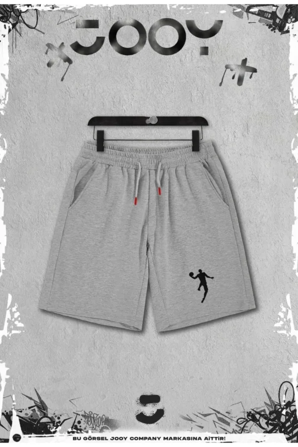 2'li Basketbolcu Slim Fit Beyaz Tshirt - Gri Şortlu Takım - XL-alttext3