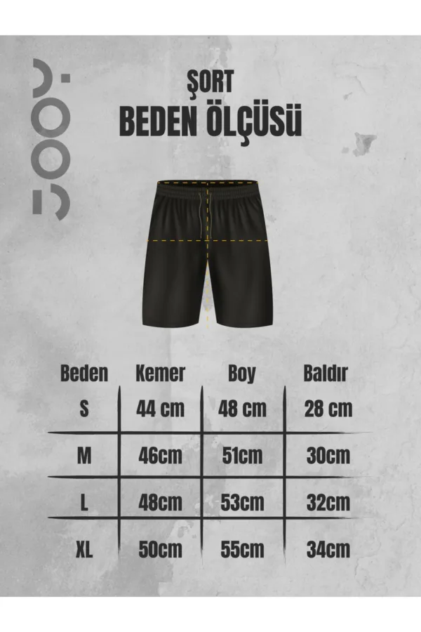 2'li Düz Baskısız Oversize Bej Tshirt - Siyah Penye Şortlu Takım - S-alttext5