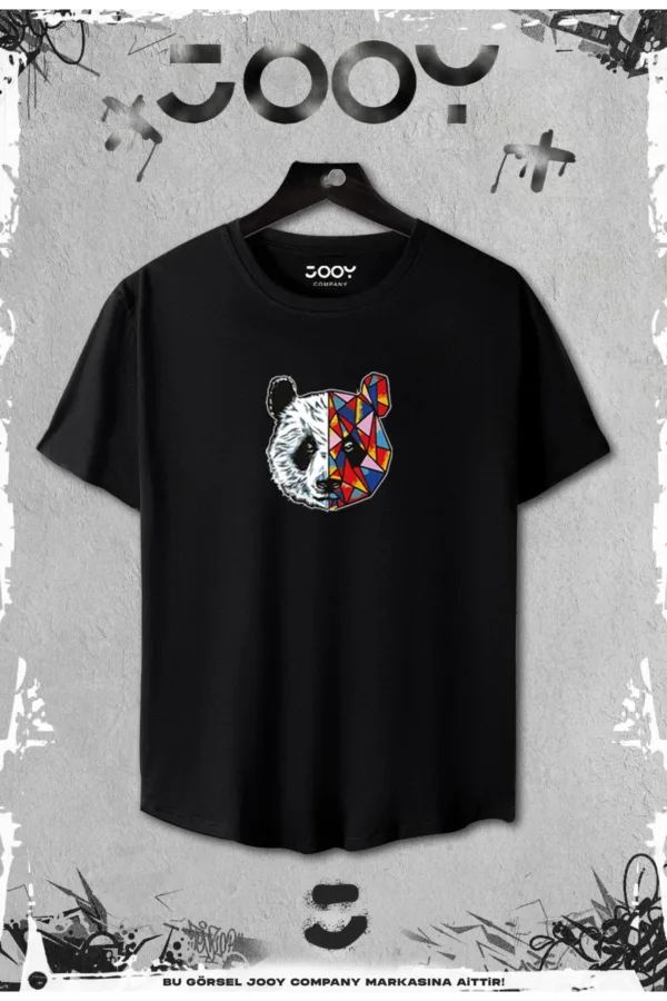 2'li Panda Baskılı Slim Fit Siyah Tshirt - Gri Şortlu Takım - L-alttext2