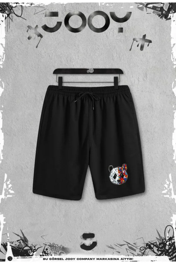 2'li Panda Baskılı Slim Fit Siyah Tshirt - Siyah Şortlu Takım - L-alttext3