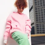 3 İplik Pembe Unisex Oversize Basic Sweatshirt Hoodie - XL-alttext1