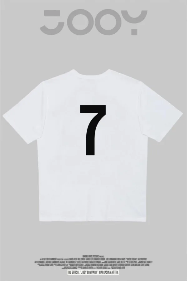 7 Numara Baskılı Beyaz Oversize Tshirt - M-alttext4