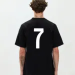 7 Numara Baskılı Siyah Oversize Tshirt - M-alttext1