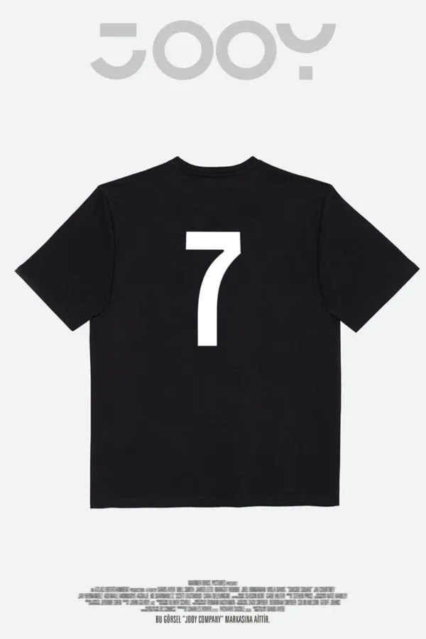 7 Numara Baskılı Siyah Oversize Tshirt - M-alttext4
