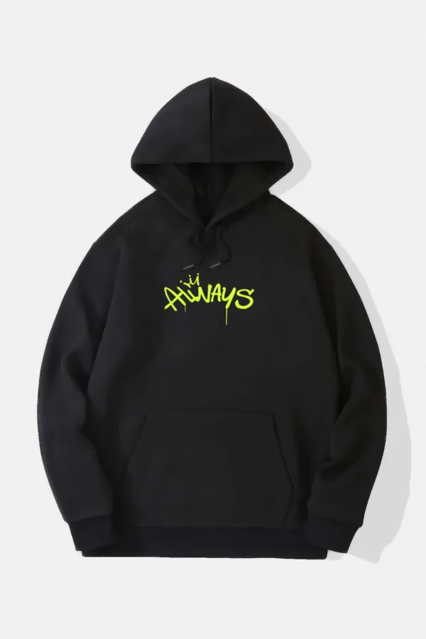 Always Smiling Tasarım Kapüşonlu Sweatshirt Hoodie - S-alttext2