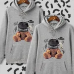 Astronot Ayıcık Sevgili Çift Kombini Gri 2'li Set - XL-alttext1