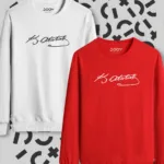 Atatürk İmza Baskılı Kırmızı Beyaz Bisiklet Yaka Sweatshirt 2'li Set - M-alttext1