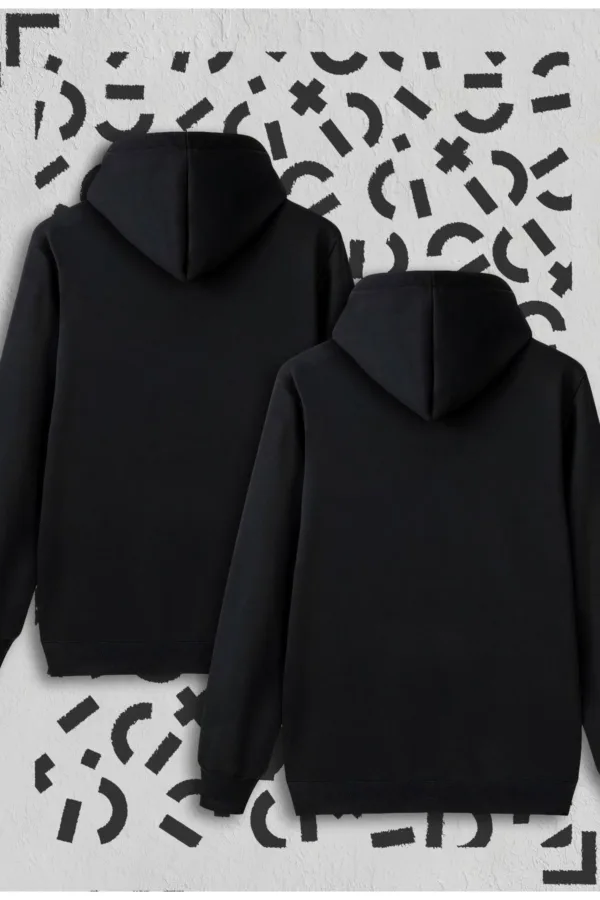 Japonca Destiny Baskılı Siyah Kapüşonlu Sweatshirt Avantaj Paketi 2'li Set - S-alttext2