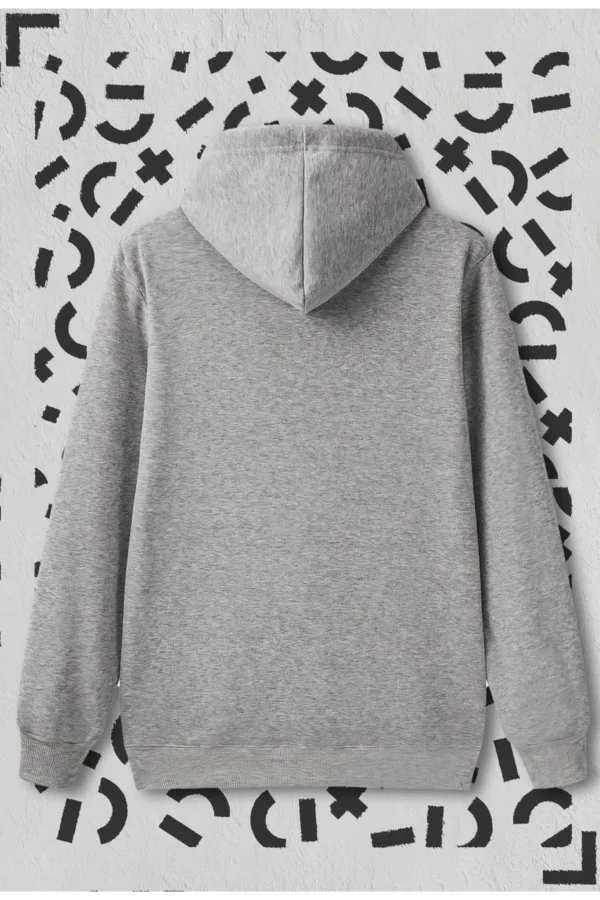 Atatürk Siluet Imza Gri Kapüşonlu Sweatshirt Hoodie - XL-alttext2