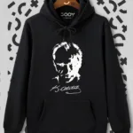 Atatürk Siluet Imza Siyah Kapüşonlu Sweatshirt Hoodie - XL-alttext1