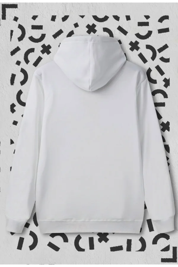 Ateş Ve Su Tasarım Sevgili Çift Kombini Beyaz Kapüşonlu Sweatshirt 2'li Set - XL-alttext3