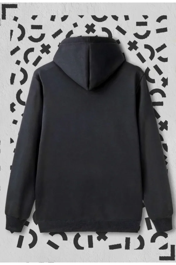 Ateş Ve Su Tasarım Sevgili Çift Kombini Siyah Kapüşonlu Sweatshirt 2'li Set - S/M-alttext3