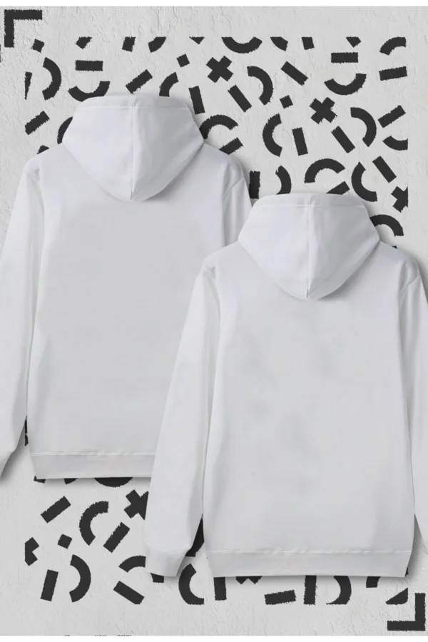 Avokado Tasarım Sevgili Çift Kombini Beyaz Kapüşonlu Sweatshirt 2'li Set - XL-alttext3