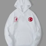 Ay Yıldız Türk Bayrağı ve Atatürk Baskılı Beyaz Kapüşonlu Sweatshirt - S-alttext1