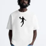 Basketball Player Baskılı Beyaz Oversize Tshirt - M-alttext1