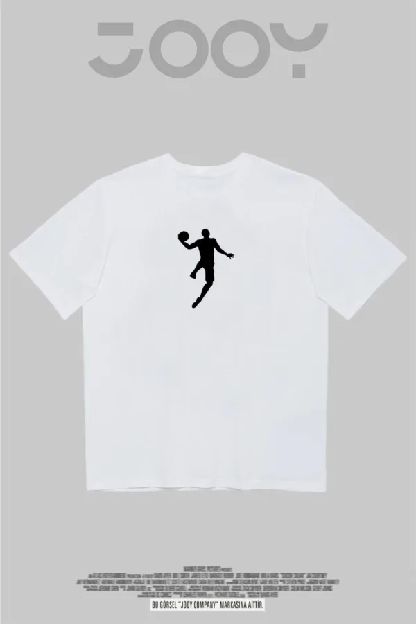 Basketball Player Baskılı Beyaz Oversize Tshirt - M-alttext3