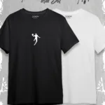 Basketball Player Baskılı Oversize Geniş Kalıp T-Shirt Siyah Beyaz 2'li Set - XL-alttext1