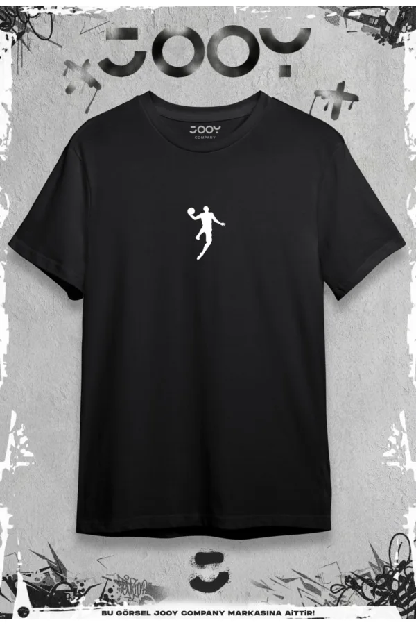 Basketball Player Baskılı Oversize Geniş Kalıp T-Shirt Siyah Beyaz 2'li Set - XL-alttext3