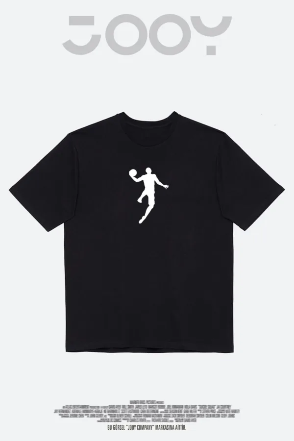 Basketball Player Baskılı Siyah Oversize Tshirt - M-alttext3