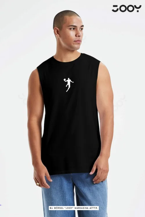 Basketbolcu Baskılı Antrenman Sporcu Atleti Oversize Kolsuz T-Shirt