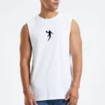 Basketbolcu Baskılı Antrenman Sporcu Atleti Oversize Kolsuz T-Shirt-alttext1