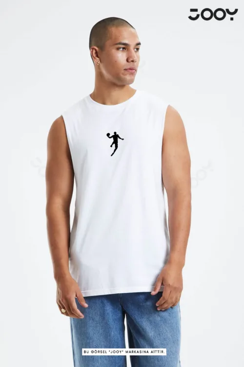 Basketbolcu Baskılı Antrenman Sporcu Atleti Oversize Kolsuz T-Shirt