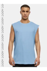 Bebe Mavi Erkek Pamuklu Antrenman Sporcu Atleti Oversize Kolsuz T-Shirt-alttext1