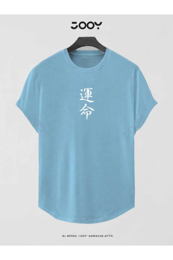Bebe Mavi Japan Destiny Baskılı Slim Fit Oval Kesim T-Shirt - L-alttext1