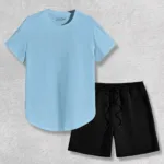 Bebe Mavi Oval Kesim Tshirt - Siyah Penye Şort 2'li Takım - S-alttext1