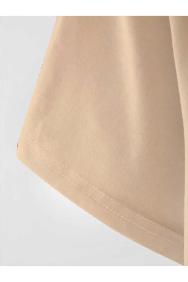 Bej 10 Numara Baskılı Slim Fit Oval Kesim T-Shirt - S-alttext4