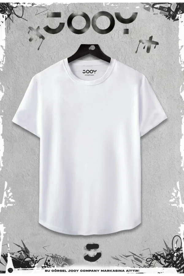 Beyaz 2'li Set Düz Baskısız Slim Fit Oval Kesim Tshirt - S-alttext3