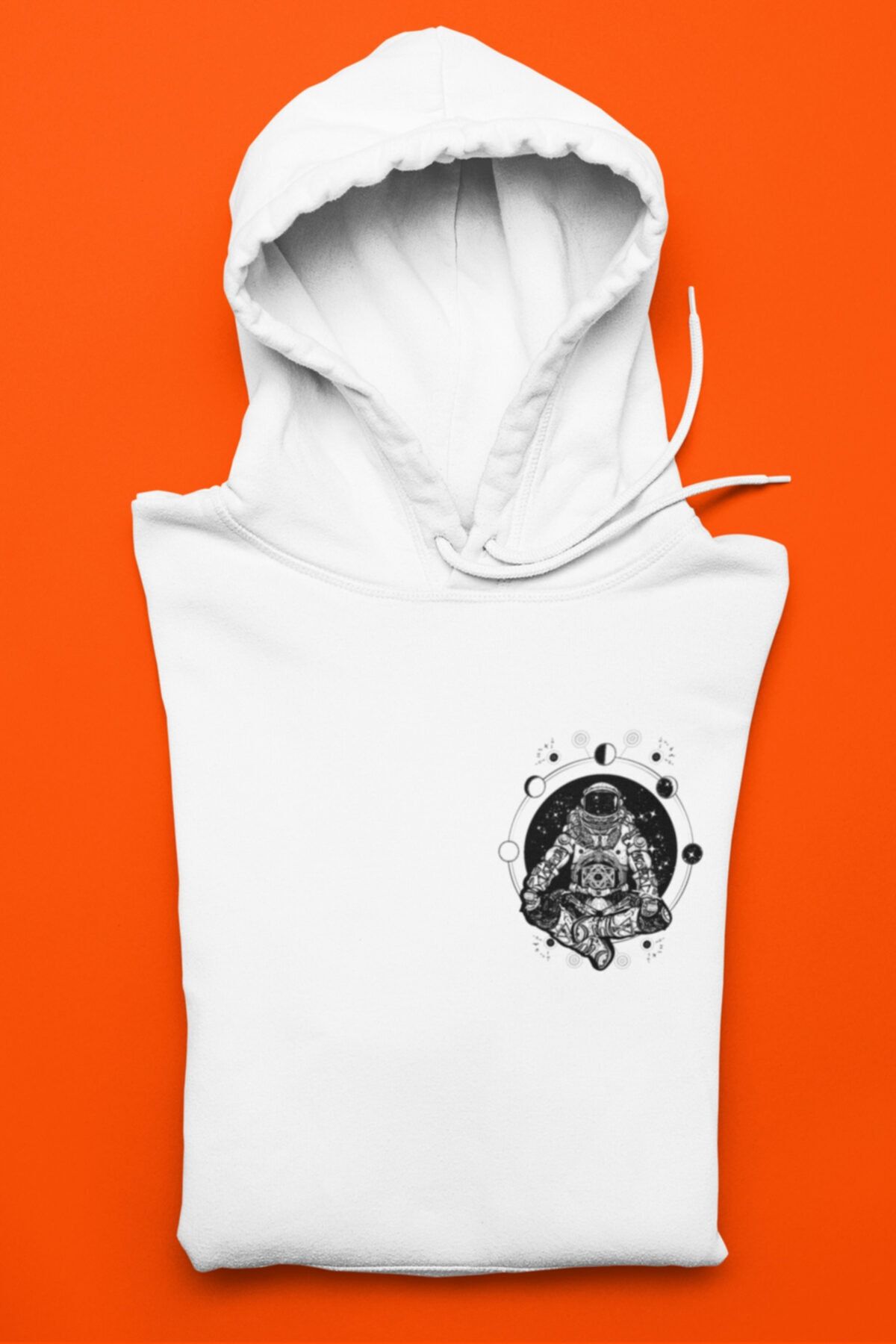 Beyaz Astronot Sweatshirt Hoodie-alttext2