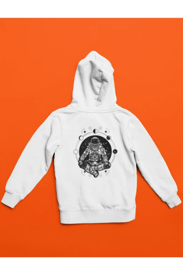 Beyaz Astronot Sweatshirt Hoodie-alttext3