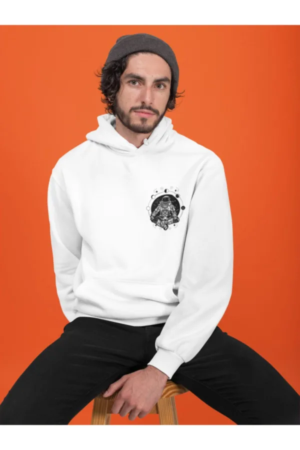 Beyaz Astronot Sweatshirt Hoodie-alttext4