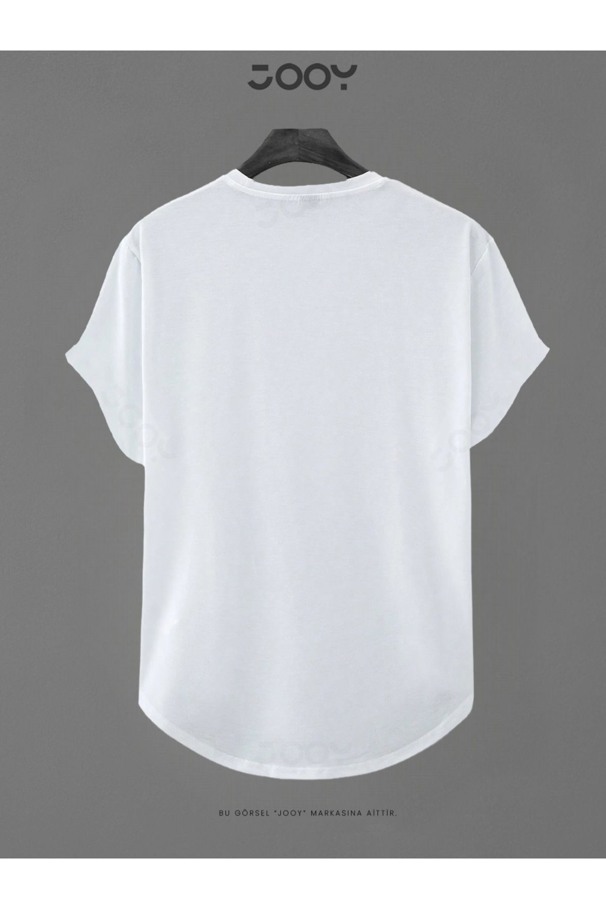 Beyaz Atatürk İmza Baskılı Slim Fit Oval Kesim T-Shirt-alttext2