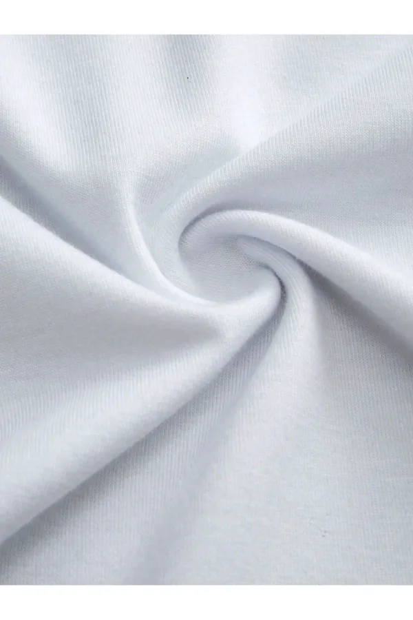 Beyaz Atatürk İmza Baskılı Slim Fit Oval Kesim T-Shirt-alttext6