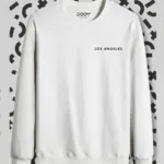 Beyaz Bisiklet Yaka Los Angeles Baskılı Sweatshirt - XL-alttext1