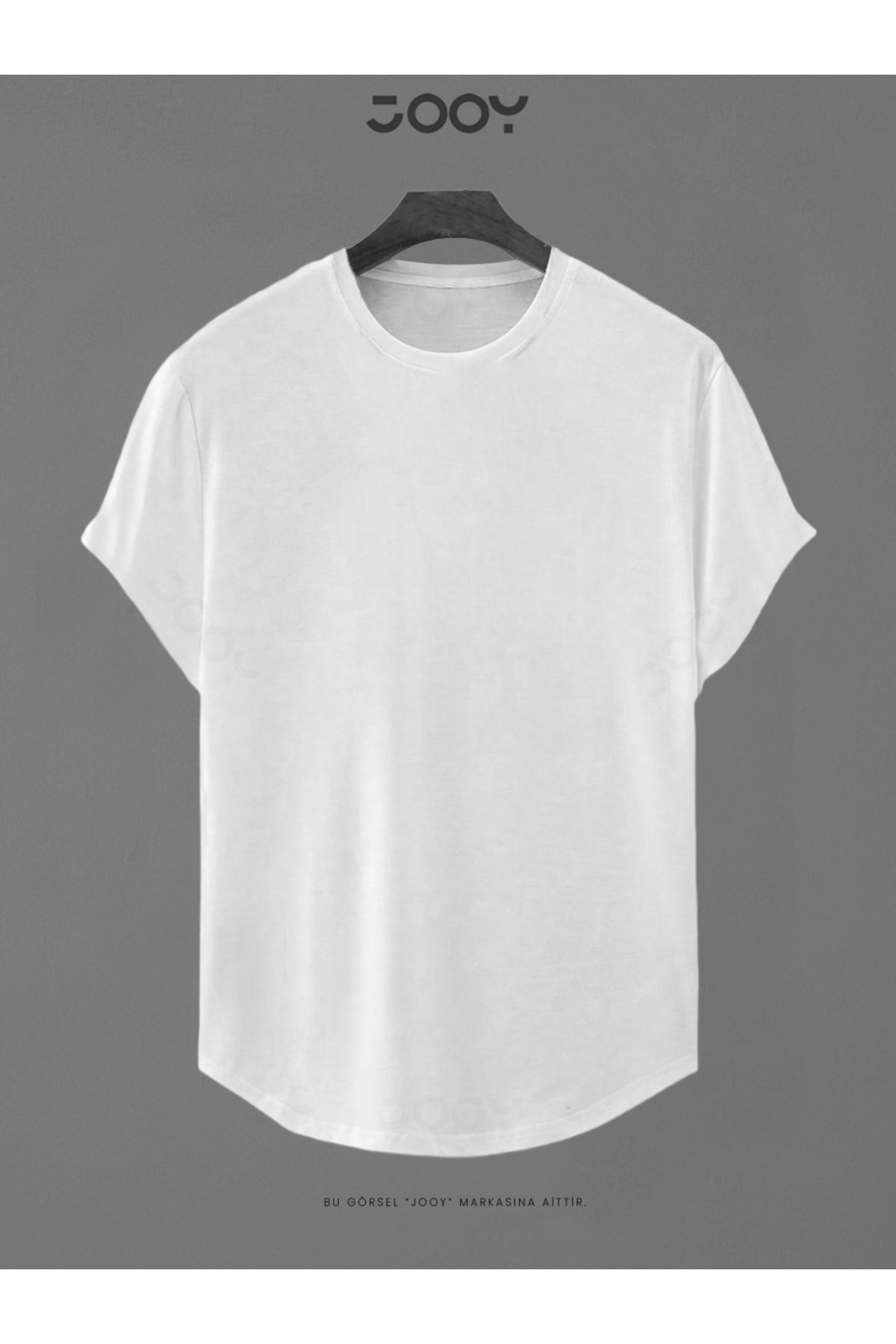 Beyaz Düz Baskısız Basic Slim Fit Oval Kesim T-Shirt