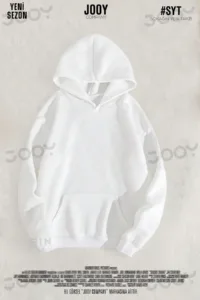 Beyaz Düz Baskısız Kalın Şardonlu 3 İplik Kapüşonlu Sweatshirt-alttext1